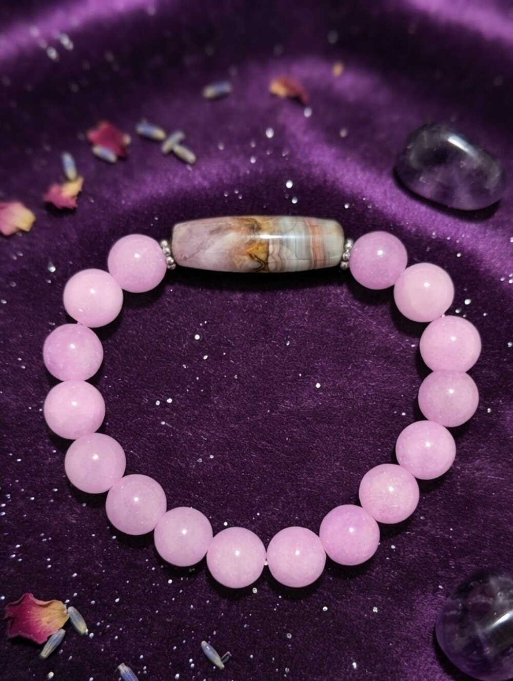 Jade/Amethyst Lace Agate Bracelet